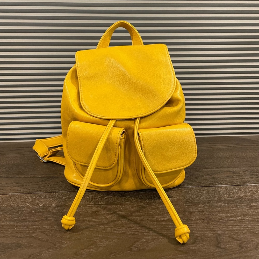 Wild Fable backpack purse, yellow, 12” tall x 9” wide x 5” deep.